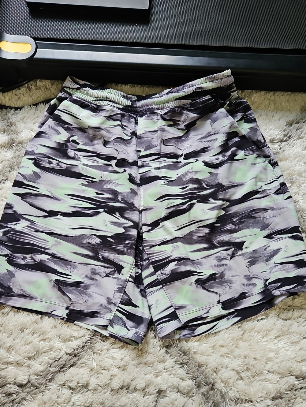 lululemon athletica Black/Gray/Pale Green Athletic Shorts
